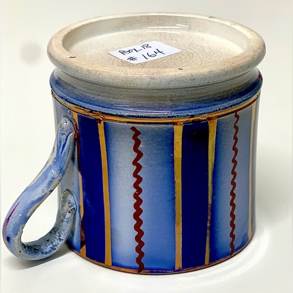 19th Century Antique Gaudy Welsh Wagon Wheel Pattern Miniature Child's Mug - Picture 14 of 16